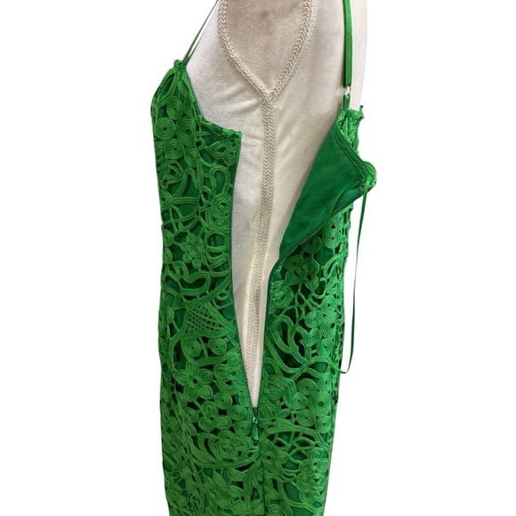 Adelyn Rae Crochet Lace Sleeveless Asymmetrical Hem Dress Large Green NWT - Picture 12 of 16